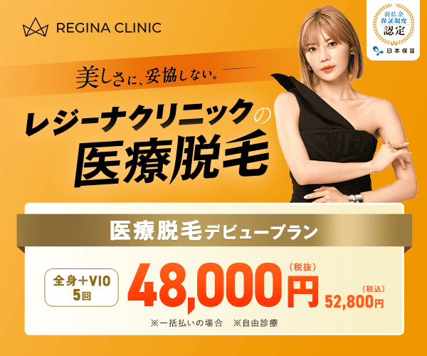 レジーナクリニック 医療脱毛デビュープラン 全身+VIO5回 52,800円(税込)