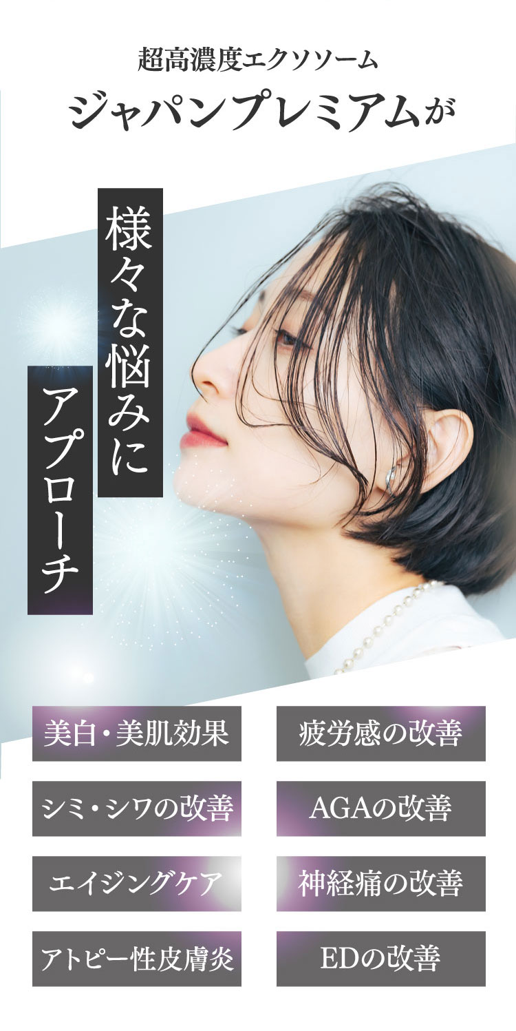 超高濃度エクソソームがさまざまな悩みにアプローチ