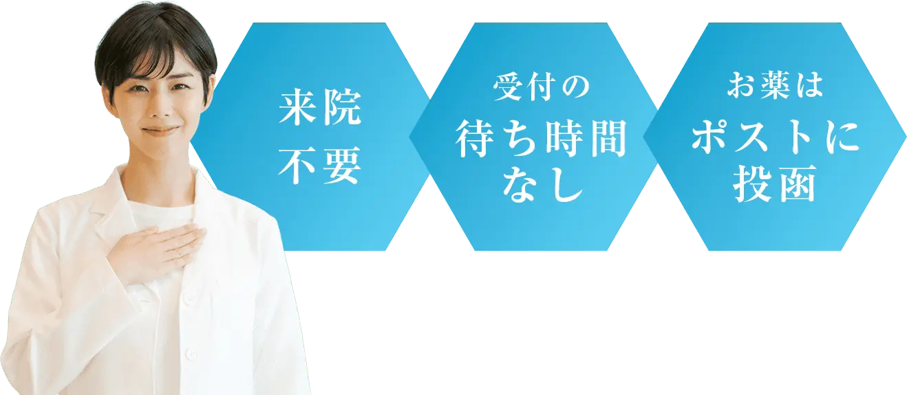 【来院不要】【受付の待ち時間なし】【お薬はポストに投函】