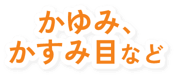 かゆみ、かすみ目など